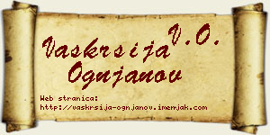 Vaskrsija Ognjanov vizit kartica
